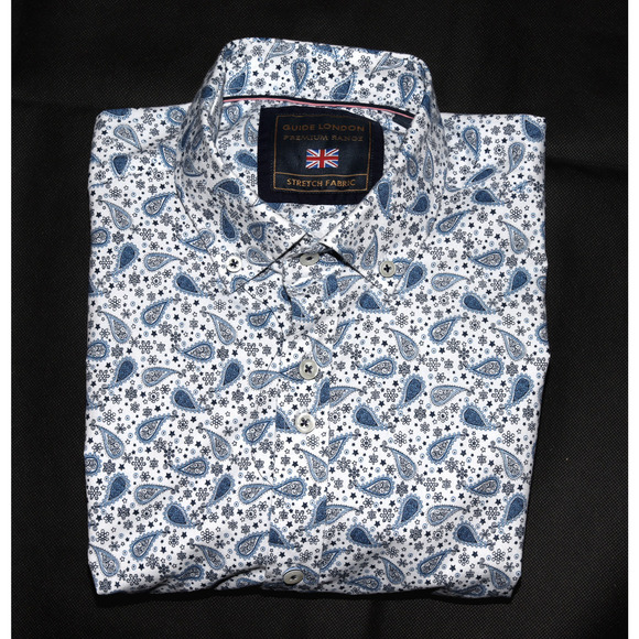 Guide London Premium Range Stretch Fabric Men's Long Sleeve Shirt Size Medium - Picture 6 of 8